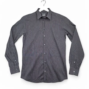 Dolce & Gabbana "Martini" Button Up Shirt Mens 15 3/4-40 Brown Striped Italy - Picture 1 of 9