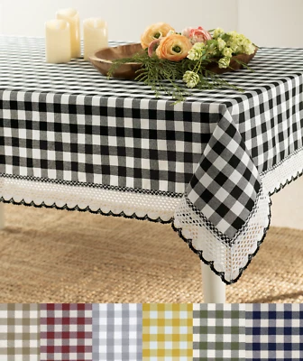 Country Farmhouse Plaid Spill Proof Fabric Tablecloths - Assorted Colors & Sizes - Image 1 of 4