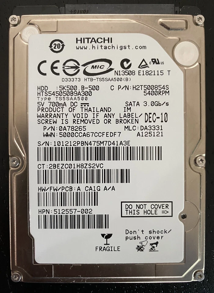 XBOX ONE ORIGINAL INTERNAL HARD DISK DRIVE Hitachi 500GB REPLACEMENT SATA - Image 1 of 1