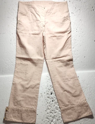 Emporio Armani Pants Womens Size 40 Beige  Buttons Zip Cropped Made In Italy - Image 1 of 4