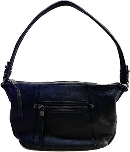 THE SAK Sequoia Mini Hobo Leather Handbag Pebbled Leather Black - Picture 1 of 13