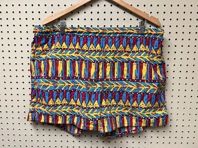 Vintage Newport Blue Swim Trunks Mens Medium Tribal Print 36” 90’s Mesh Lined - Image 1 of 4