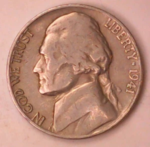 1941D Jefferson Nickel - Picture 1 of 5