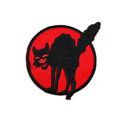 Black Cat Patch Halloween Animal Artwork Emblem for DIY Iron on Clothes Jacket - Image 1 of 4