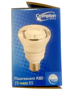 Crompton Lighting Fluorescent R80 15 Watt ES Bulb 5000K Daylight - NEW - Image 1 of 4