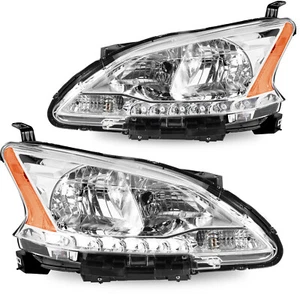 For 2013 2014 2015 Nissan Sentra LED DRL Headlights Amber Corner Headlamps Pair - Picture 1 of 6
