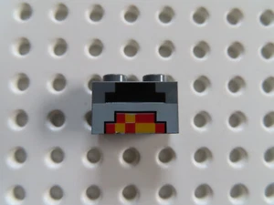 LEGO 1 x Stein 3004pb162 dunkelgrau 1x2 bedr. Minecraft Pixel 21147 21144 21190 - Bild 1 von 1