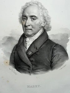 Hugues Bernard Maret Portrait Lithographie Hessen Delpech 19.Jh. - Bild 1 von 2