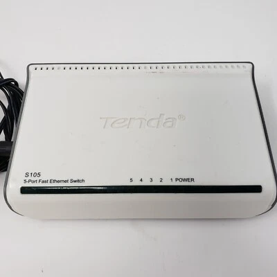 Tenda 5-Port 100Mbs Ethernet Switch Model S105 with Power Adapter - Image 1 of 4