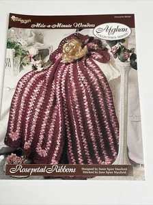 Rosepetal Ribbons Afghan Mile A Minute Crochet Pattern Needlecraft Shop - Picture 1 of 5