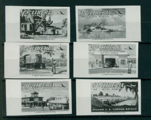 Liberia 1953, Transportation air mails imperf proofs in BLACK, mint NH #C71-6 - Picture 1 of 1