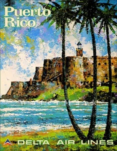 Puerto Rico 1976 Castillo de San Cristóbal Vintage Póster Impresión Arte Publicidad de Viaje - Imagen 1 de 4