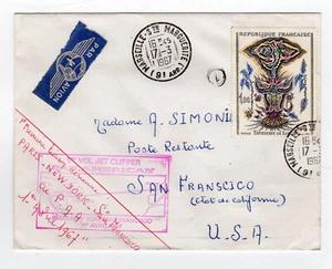 Première Liaison 1967 Paris - New-York- San Francisco par PAN AMERICAN /RUB1v - Picture 1 of 2