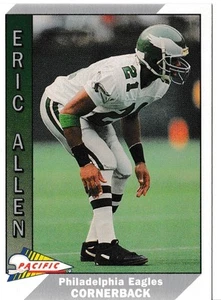 Tarjeta coleccionable de fútbol americano Pacific Eric Allen 1991 #381 Philadelphia Eagles - Imagen 1 de 2