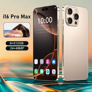 I16 Pro Max Smartphone Global Unlocked 6.8" HD Android 14 8+512GB Dual SIM Gifts - Picture 1 of 24