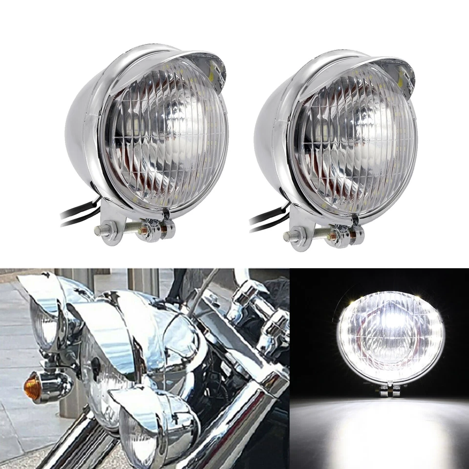 2x Motorcycle Passing Spot Fog Lights For Kawasaki Vulcan VN 900 1500 1600 - Image 1 of 4