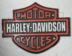 Harley-Davidson Cast Iron Sign Motor Cycles Bar & Shield - Picture 1 of 5