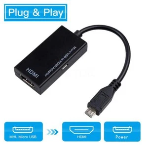 Adaptador Micro USB a HD-MI Cable HDTV Macho a Hembra 1080P HD para Teléfono Android - Imagen 1 de 10
