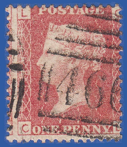GB QV 1864 1d  RED PLATE 183 CL SG43/44 GU MISPERF LIVERPOOL 466 Cover