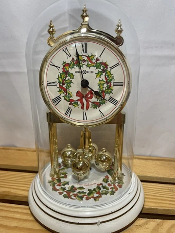 VINTAGE BEAUTIFUL HOWARD MILLER 1ST EDITION CHRISTMAS TIME 9" ANNIVERSARY CLOCK Cover