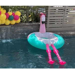 Riesen Flamingo Pool Schwimmer mit Beinen von Sun Squad aufblasbar 3FT Pool Wasserspielzeug - Bild 1 von 2