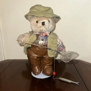 Tender Heart Treasures Bear Vintage 1992 Fishing outfit Brown Plush Fly Fishing - Picture 1 of 3