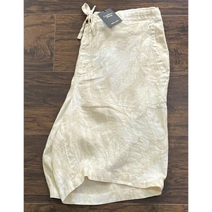 Club Room Luxury Men's XL Floral Linen Shorts Khaki Combo 4-Pocket NEW - Picture 1 of 13