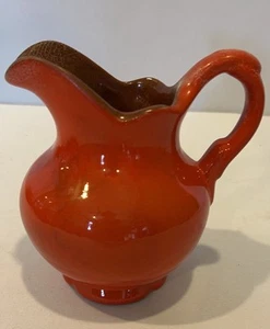 Vintage Frankoma Pottery #40A FLAME RED Orange CREAMER~ SMALL PITCHER - Picture 1 of 4