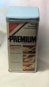 Nabisco Premium Saltine Crackers 15 oz Metal Tin Container circa 1978 - Picture 1 of 4