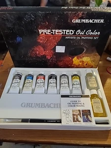 Vintage Grumbacher Oil Color Studio Painting Set #517 Pre-Tested NEW Open Box - Picture 1 of 6
