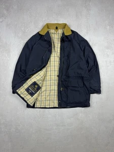 Vintage Loro Piana 1992 Olympics Horsey Nylon Pocket Leather Jacket Navy Blue - Bild 1 von 24