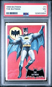 1966 Topps Batman Series 1 Black Bat #1 PSA 3 RC RARE Centered UNDERGRADED - Picture 1 of 2