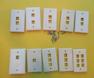 10 Wall Plates LEVITON White & Almond Network Plates FJ45 - Picture 1 of 13