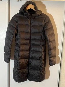 Uniqlo Damen Jacke XS Schwarz Full Zip Daunen Gefüllt Lang Puffer - Bild 1 von 20