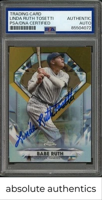 2022 Topps Chrome Babe Ruth Diamond Greats Linda Ruth Tosetti Auto PSA Authentic - Image 1 of 2