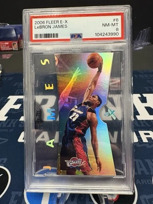 2006 FLEER E-X #6 LEBRON JAMES PSA 8 - Image 1 of 2