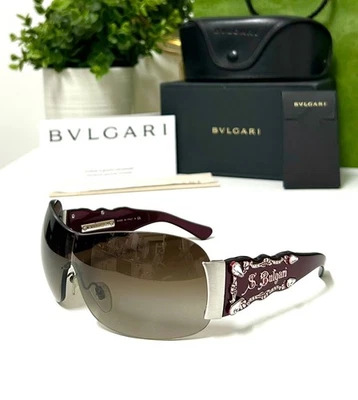 Gafas de sol genuinas S Bvlgari 6034-B gemas diamantadas sin montura visera protector de gran tamaño Foto 1 de 4