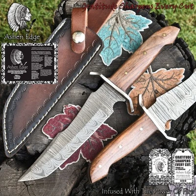 Ashen края startKW Twist Дамаск танто нож орехового дерева endKW стальной предохранитель - Изображение 1 из 4