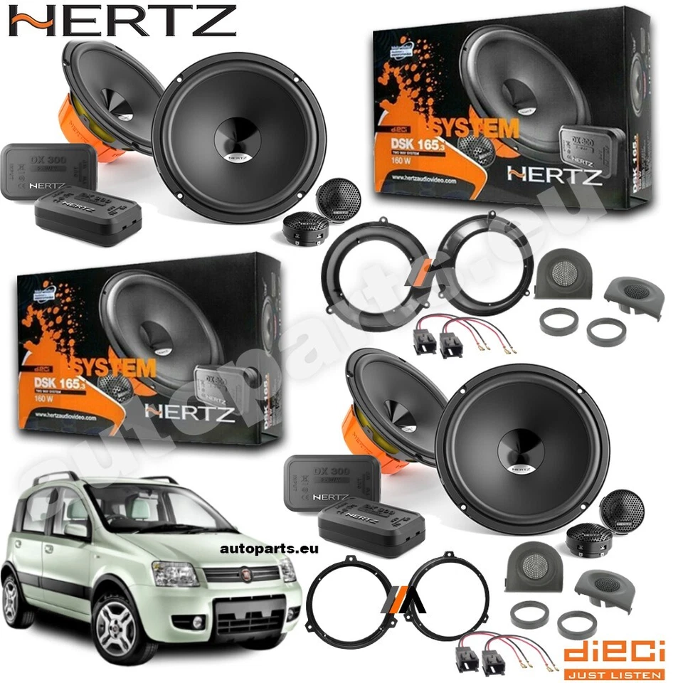 Kit 8 Casse Altoparlanti HERTZ DSK165.3 ANT POST per Volkswagen VW Touran