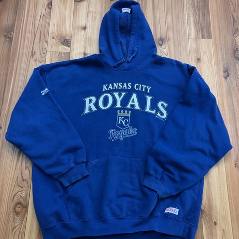 Stitches Blue Pullover Kansas City Royals MLB Hoodie Sweatshirt Adult Size 2XL Cover