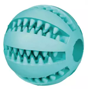 Trixie Dog Denta Fun Ball natural rubber mint flavour massages the gums 5cm 3259 - Picture 1 of 2
