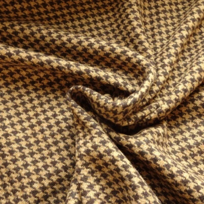Luxurious & Soft 100% Lambswool Dog Tooth - Brown - 150cm / 59" Wide - £33.99mt - Image 1 of 2