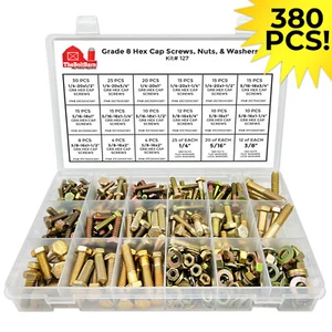 Klasse 8 Sechskantschrauben Kappe Schrauben, Muttern & Unterlegscheiben Sortiment Kit - 380 Stück! - Bild 1 von 4