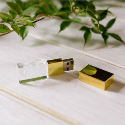 Wedding Crystal USB Flash Drive 4GB 16GB Custom 3D Logo Movie USB Pendrive 8GB - Image 1 of 4