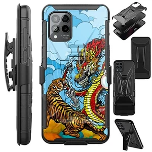 Holster Case for T Mobile Revvl 6 PRO 5G Kick Stand Phone Cover TIGER DGN BATTLE - Photo 1 sur 5