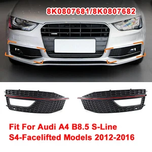 Front Bumper Fog Light Lamp Cover Grille Grill For Audi A4 B8.5 S-line 2012-2016 - Picture 1 of 8