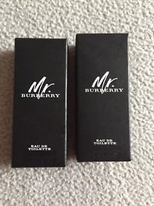 BURBERRY MEN MR BURBERRY EAU DE TOILETTE 0.06 FL OZ SET OF 2 NEW - Picture 1 of 5