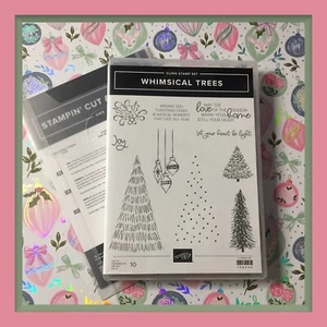 Stampin' Up! WHIMSICAL TREES Stamps & CHRISTMAS TREES Dies & 24 Pcs DSP #457 - Picture 1 of 23