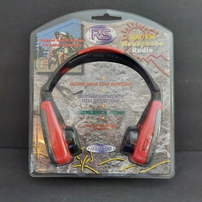 Vintage GPX RS Personal AM/FM Radio Stereo Headphones AHP3500 NOS Red - Image 1 of 2