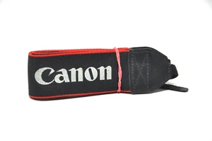 Vintage CANON Genuine Vintage Camera Black Red Stripe Neck Strap - Picture 1 of 1